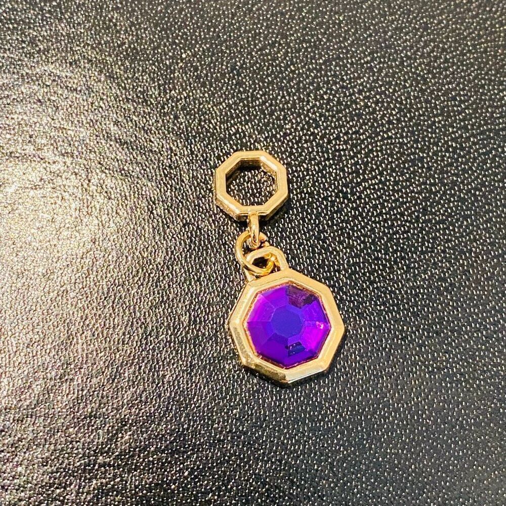 NWOT Effy Octagon Cut Goldtone Amethyst Charm Pendant